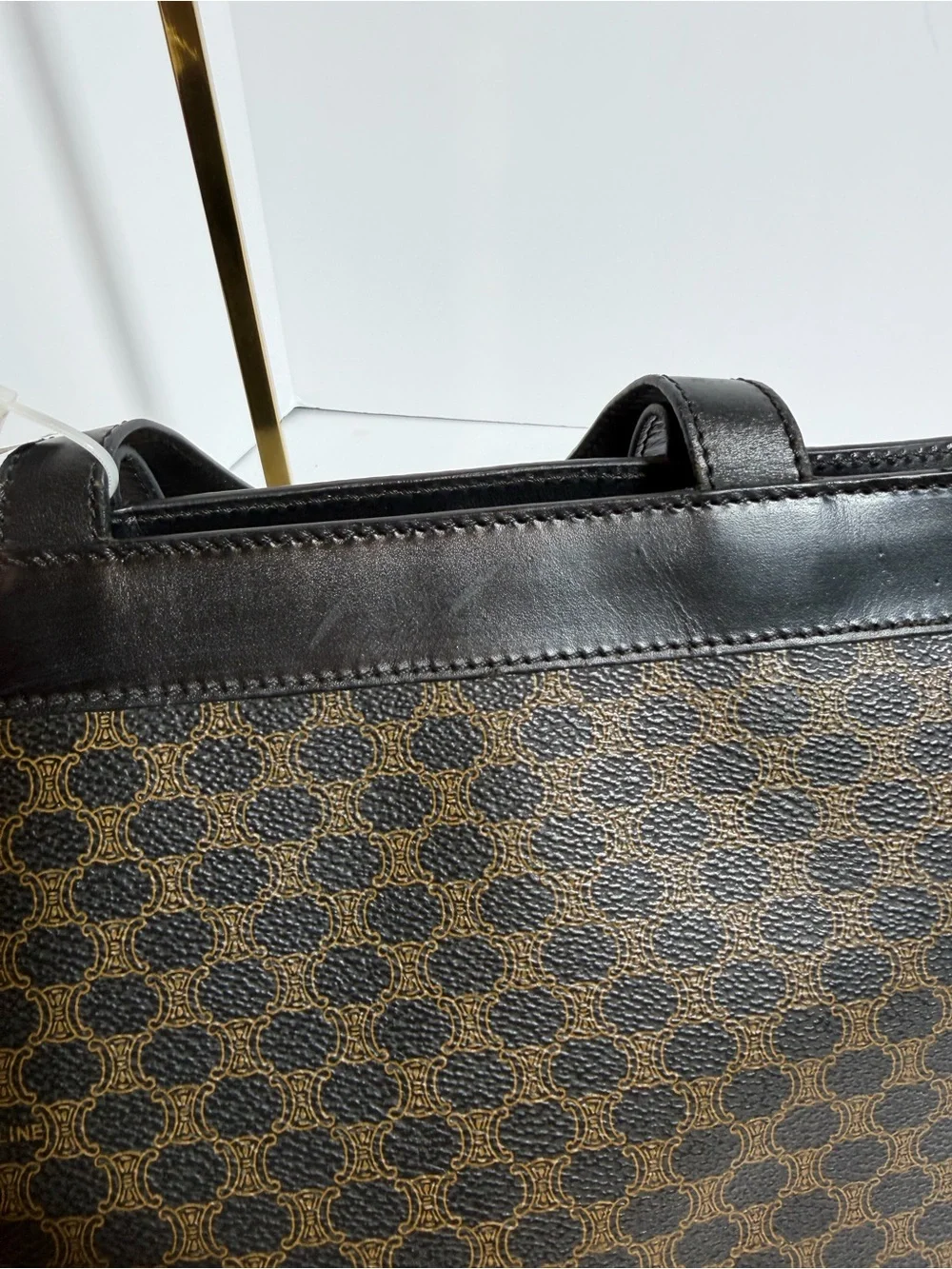 Celine Black & Brown Patterned Mini Tote